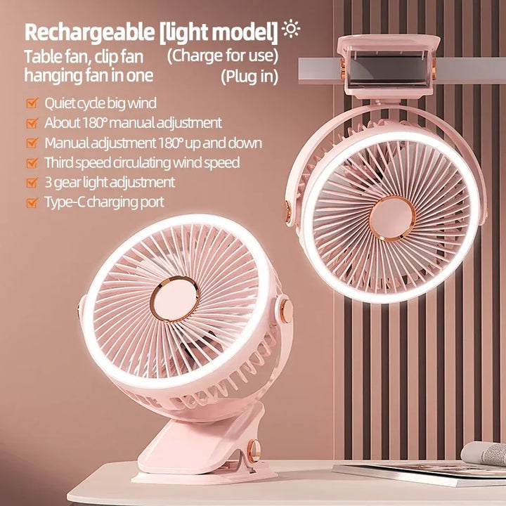 Multi-Angle Outdoor Clip-On Rechargeable Cooling Fan - Image 1