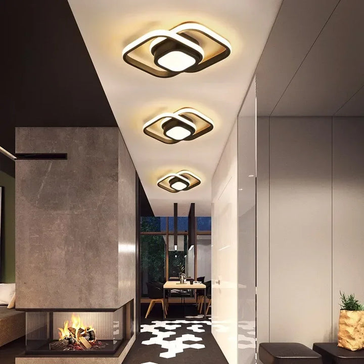 Modern LED Ceiling Lamp 18W | Creative Design with 2 Rings | Energy-Efficient Lighting for Living Room & Office 24 cm | Stornfield