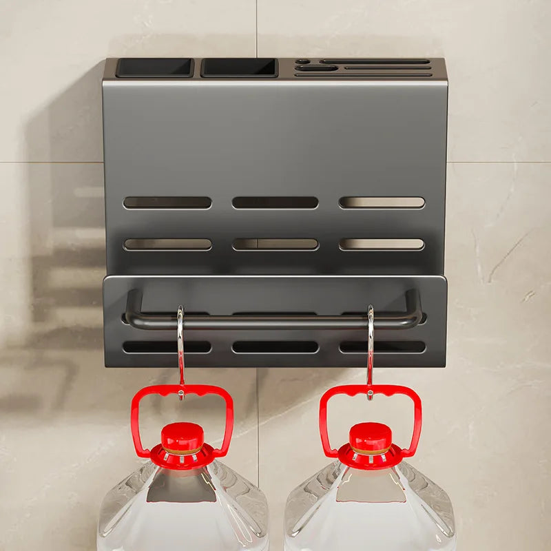 ChefSpace Wall-mounted Knife Holder with Cutting Board Storage – Stainless Steel Stornfield