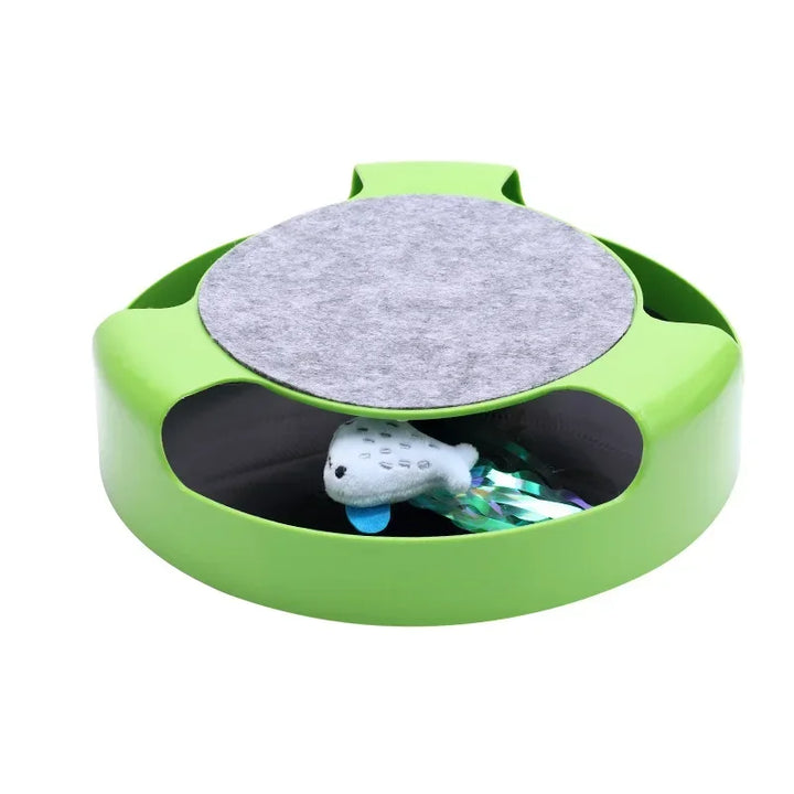 Stornfield Interactive Cat Toy with Rotating Mouse & Scratching Area