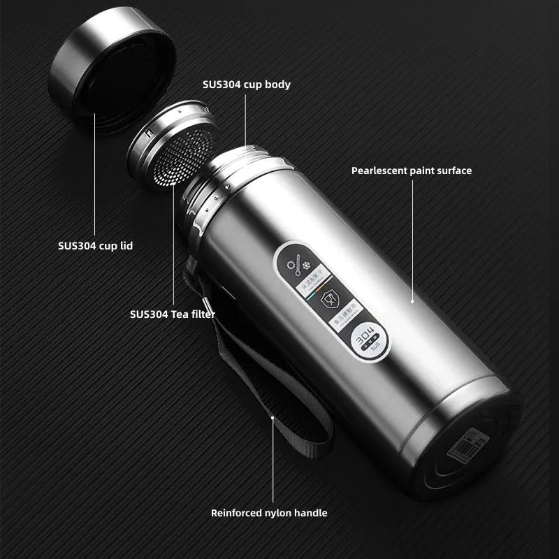TempraBottle – Smart Thermos Bottle with LED Temperature Display (800ml–1L) | Stornfield