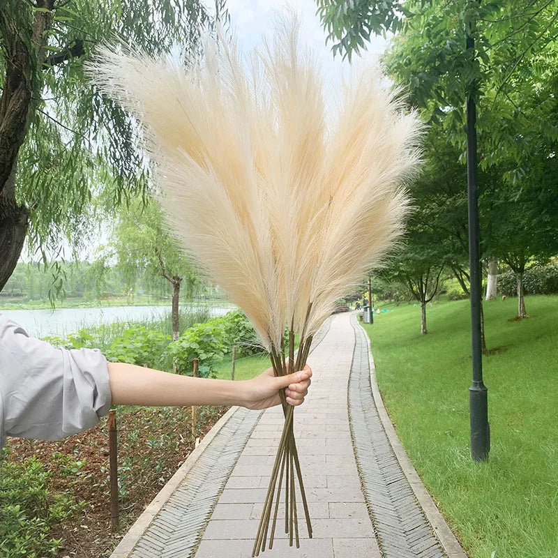 Stornfield | 5pcs 100cm Artificial Pampas Grass Dried Flower Bouquet Wedding Party Home Decor Room Artificial Plant Decoration Supplies