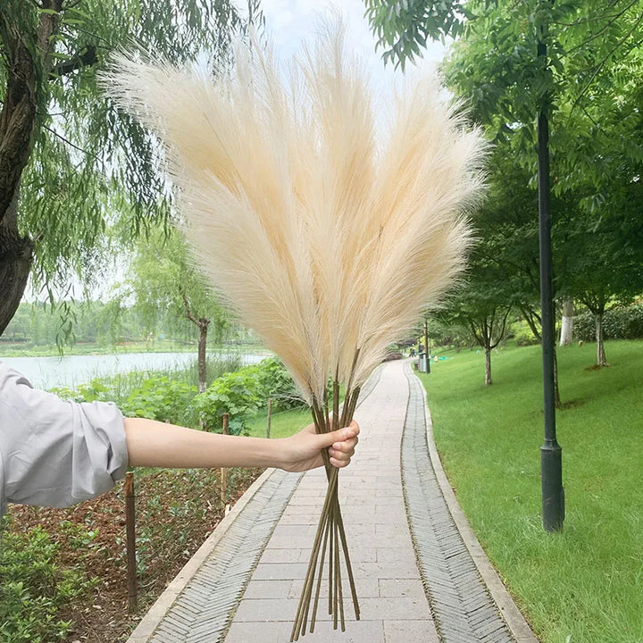 Stornfield | 5pcs 100cm Artificial Pampas Grass Dried Flower Bouquet Wedding Party Home Decor Room Artificial Plant Decoration Supplies