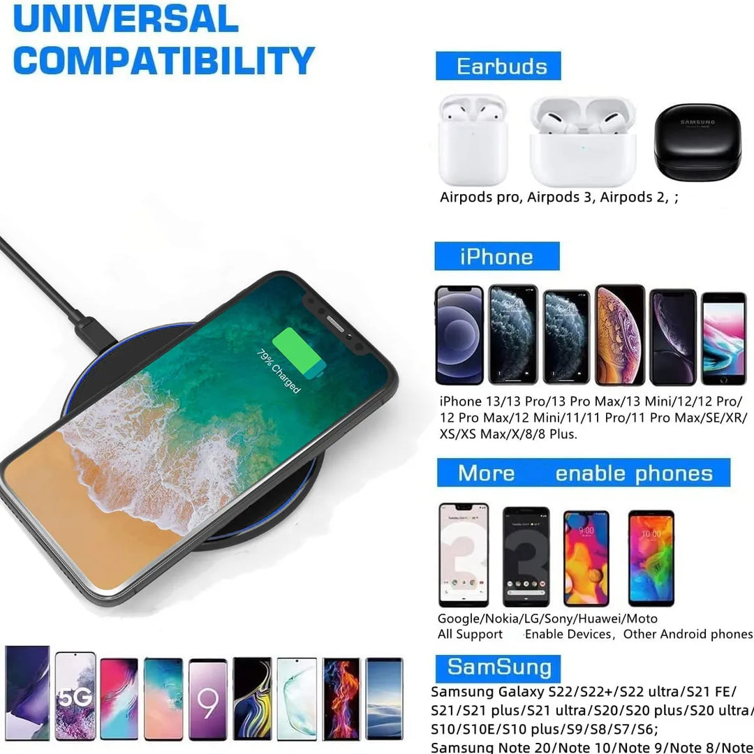 Stornfield | 30W Fast Wireless Charging Pad | Premium USB C Charging Cable MagSafe Charger for Apple iPhone, Samsung & Android - Fast Wireless Charging Pad