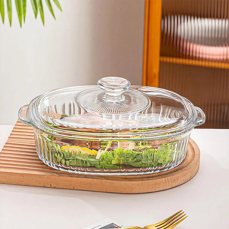 Stornfield | 4-Piece Glass Bakeware Set with 2 Glass Baking Dishes with Glass Lids, 1.9 Qt and 3 Qt