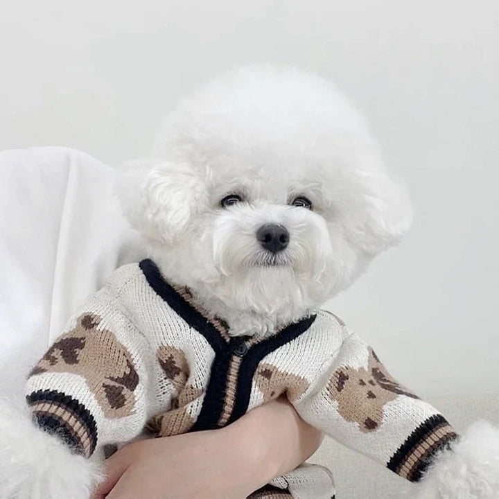 Stornfield striped knit warm dog cardigan