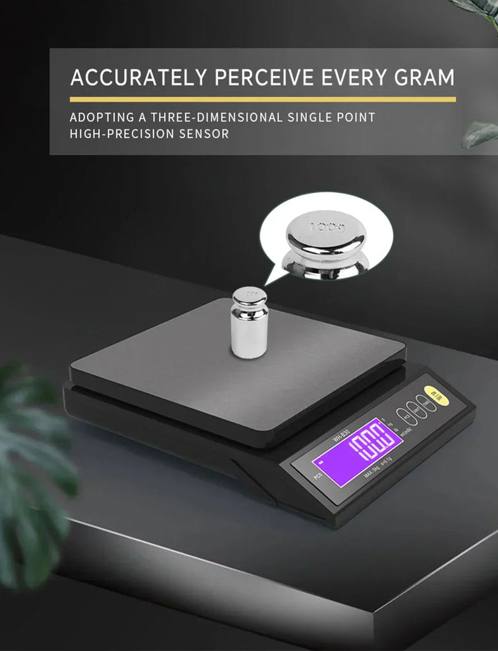 Stornfield | 5 kg/0.1 g and 10 kg/1 g digital electronic kitchen scale, LCD display, fully waterproof stainless steel weighing tool for baking