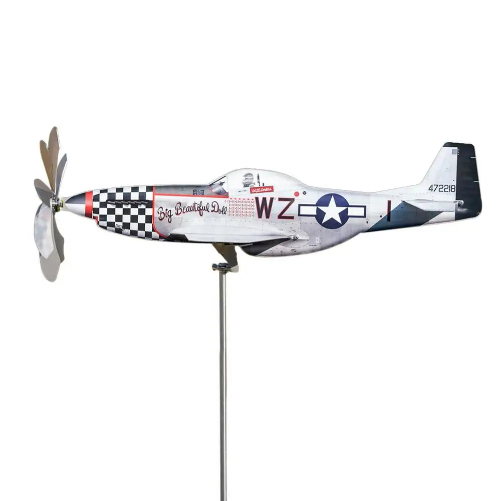 Stornfield | Wind Spinner AeroTwist | Airplane Garden Windmill made of Stainless Steel | Weatherproof & rotating in the wind | For Garden, Terrace & Balcony