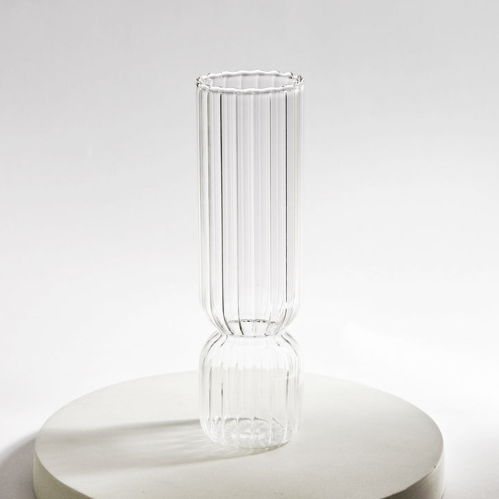 Cylindrical glass vase with scalloped rim | Stornfield