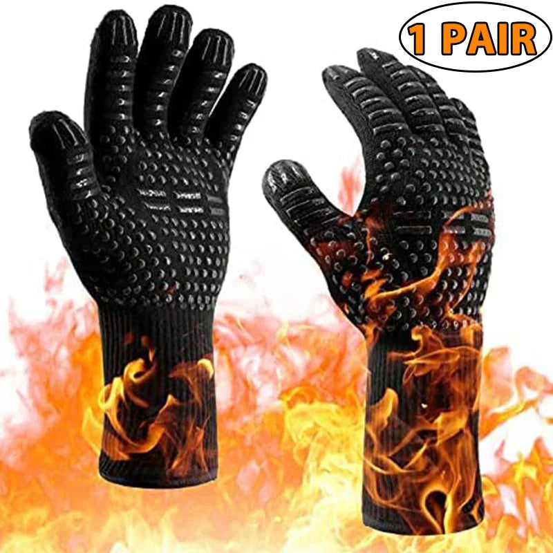 Stornfield | ThermaGrip Heat Resistant Grill Glove | Silicone & Cotton | Non-slip & fireproof up to 800 °C | For Grill, Oven & BBQ | 1 Piece