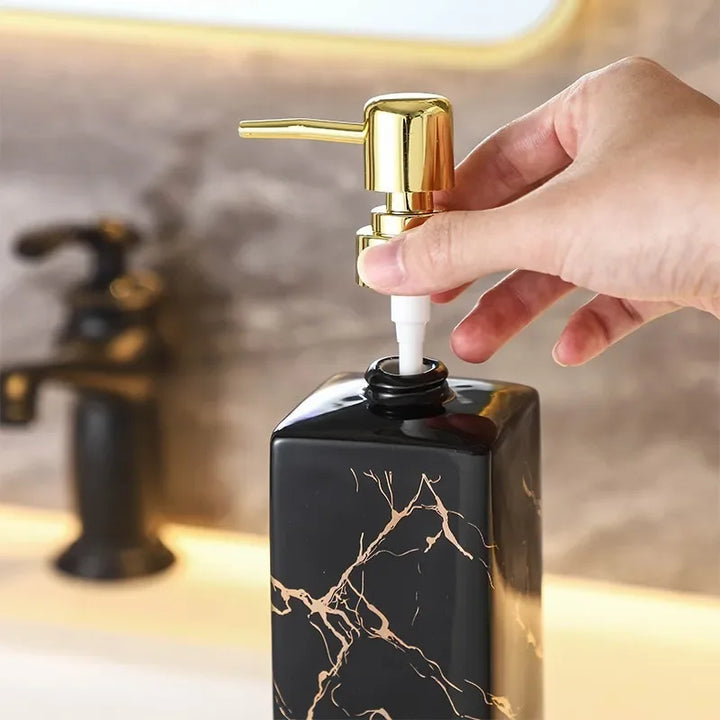 Marble Ceramic Soap & Shampoo Dispenser - Modern Design | Stornfield