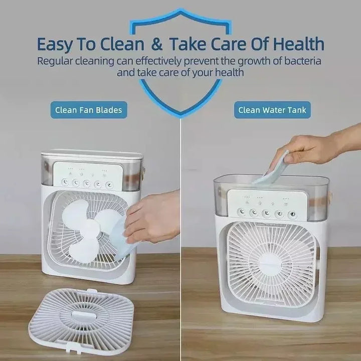3 In 1 Fan AIr Conditioner Household Small Air Cooler LED Night Light Portable Humidifier Air Adjustment Fan Office Home Fan New | Stornfield