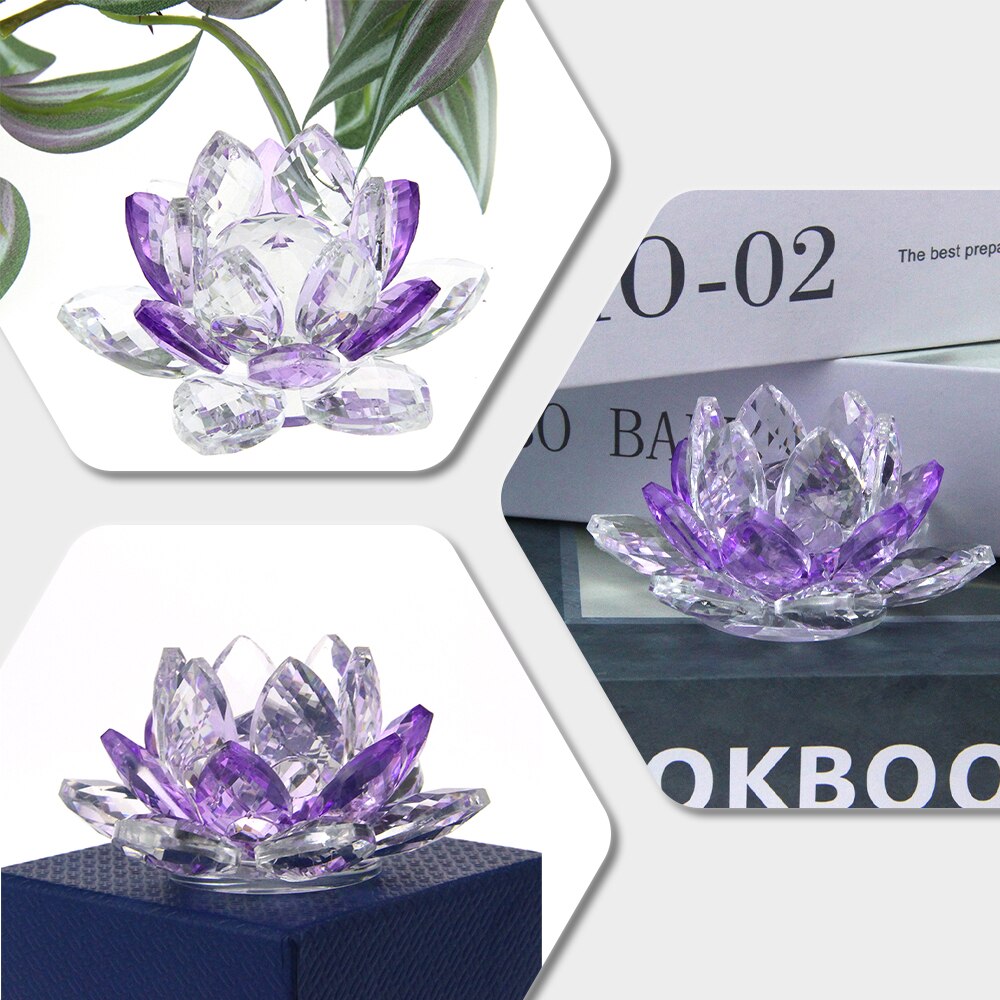 Stornfield | Glass paperweight art lotus flower crystal home decoration ornaments figurines wedding home decor party gifts souvenir