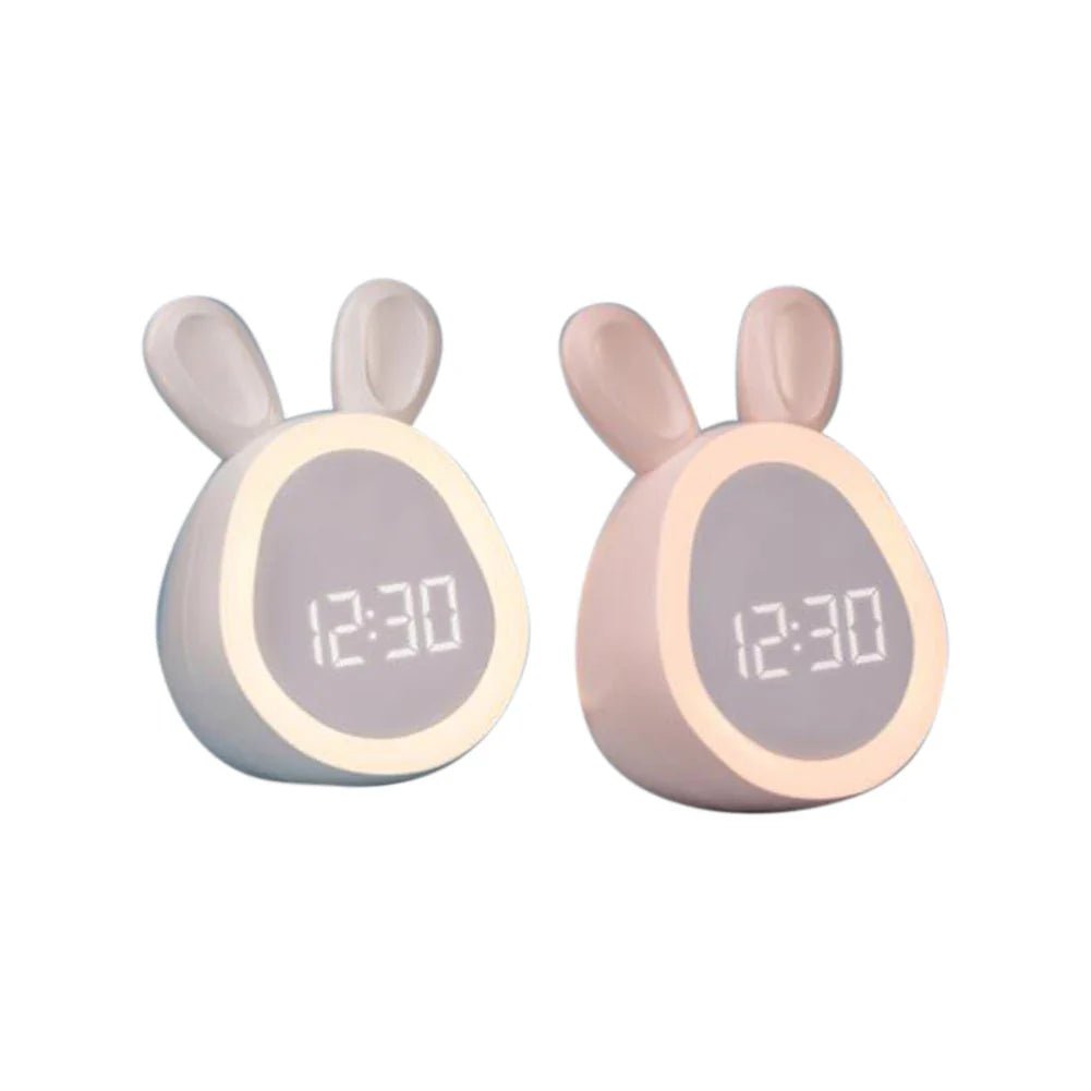 Rabbit-Shaped Kids' Alarm Clock with LED Night Light - BunniGlow | Stornfield