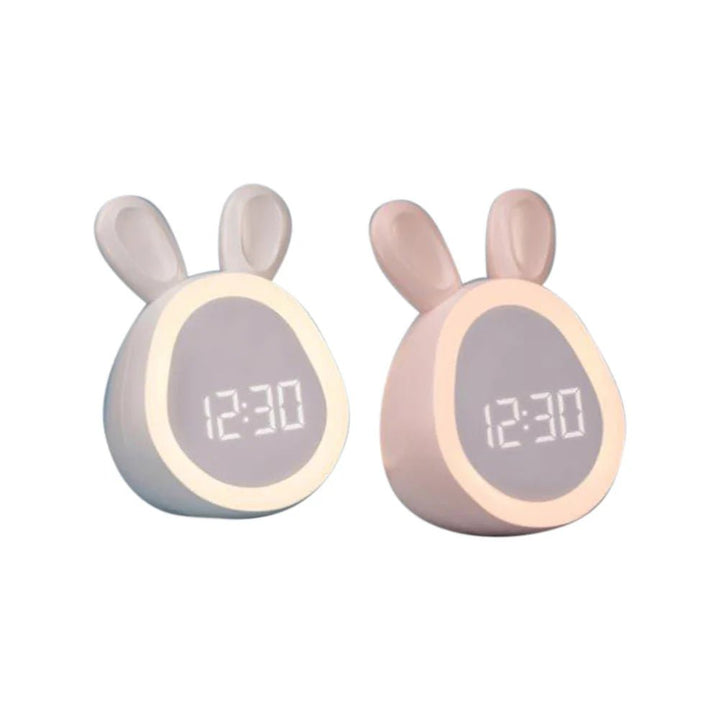 Rabbit-Shaped Kids' Alarm Clock with LED Night Light - BunniGlow | Stornfield
