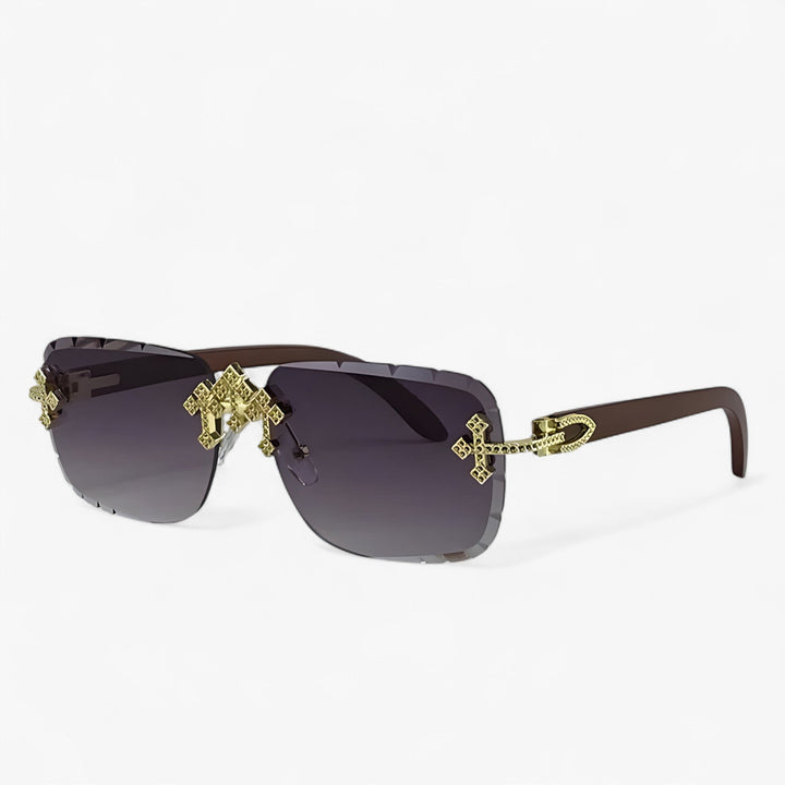 Rimless Steampunk Sunglasses with Metal Accents – Nirex | Stornfield