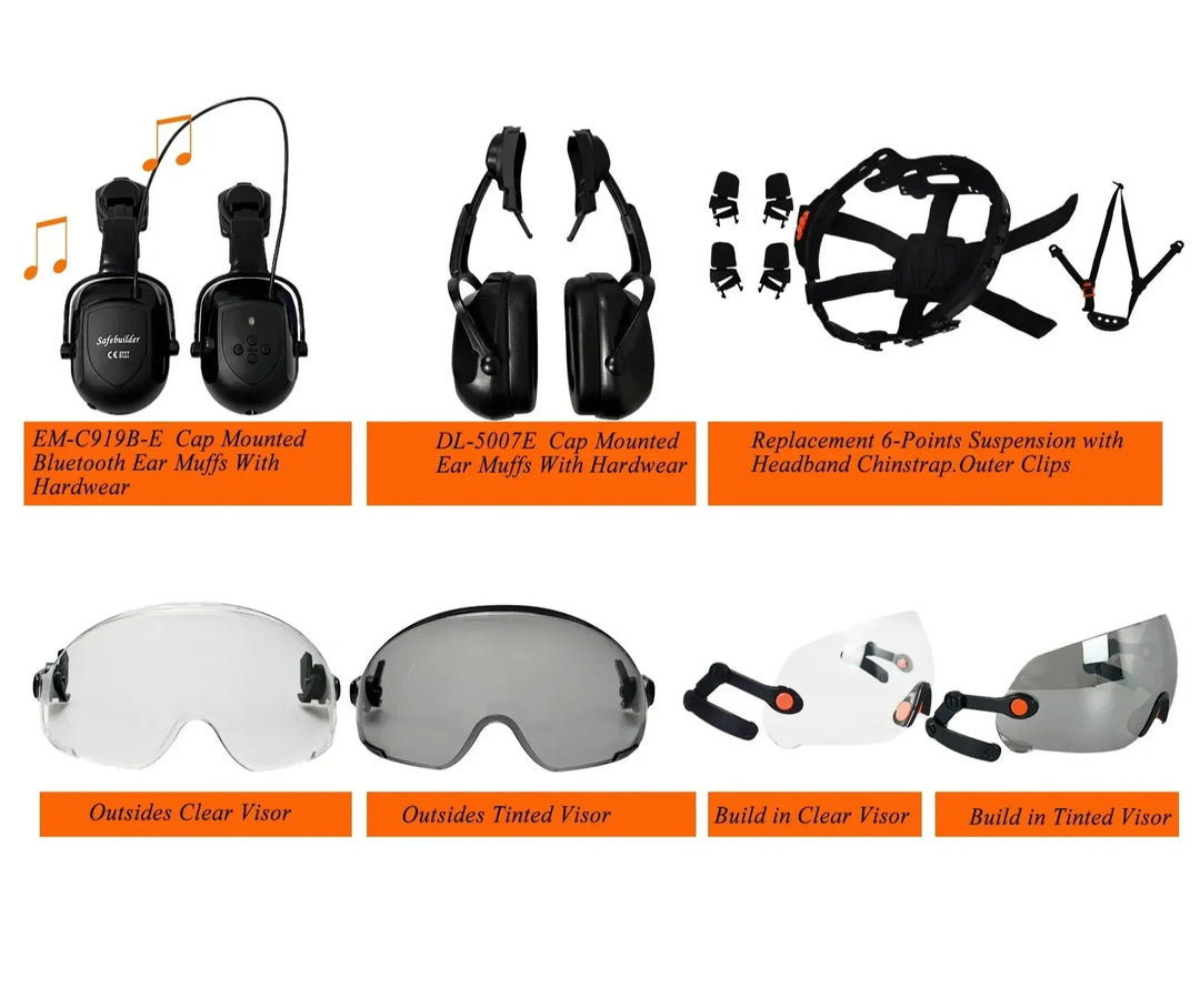 Stornfield | CE ABS Safety Helmet with Goggles & Visor – SafeGuard