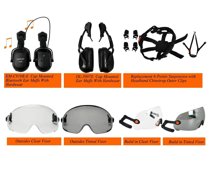 Stornfield | CE ABS Safety Helmet with Goggles & Visor – SafeGuard