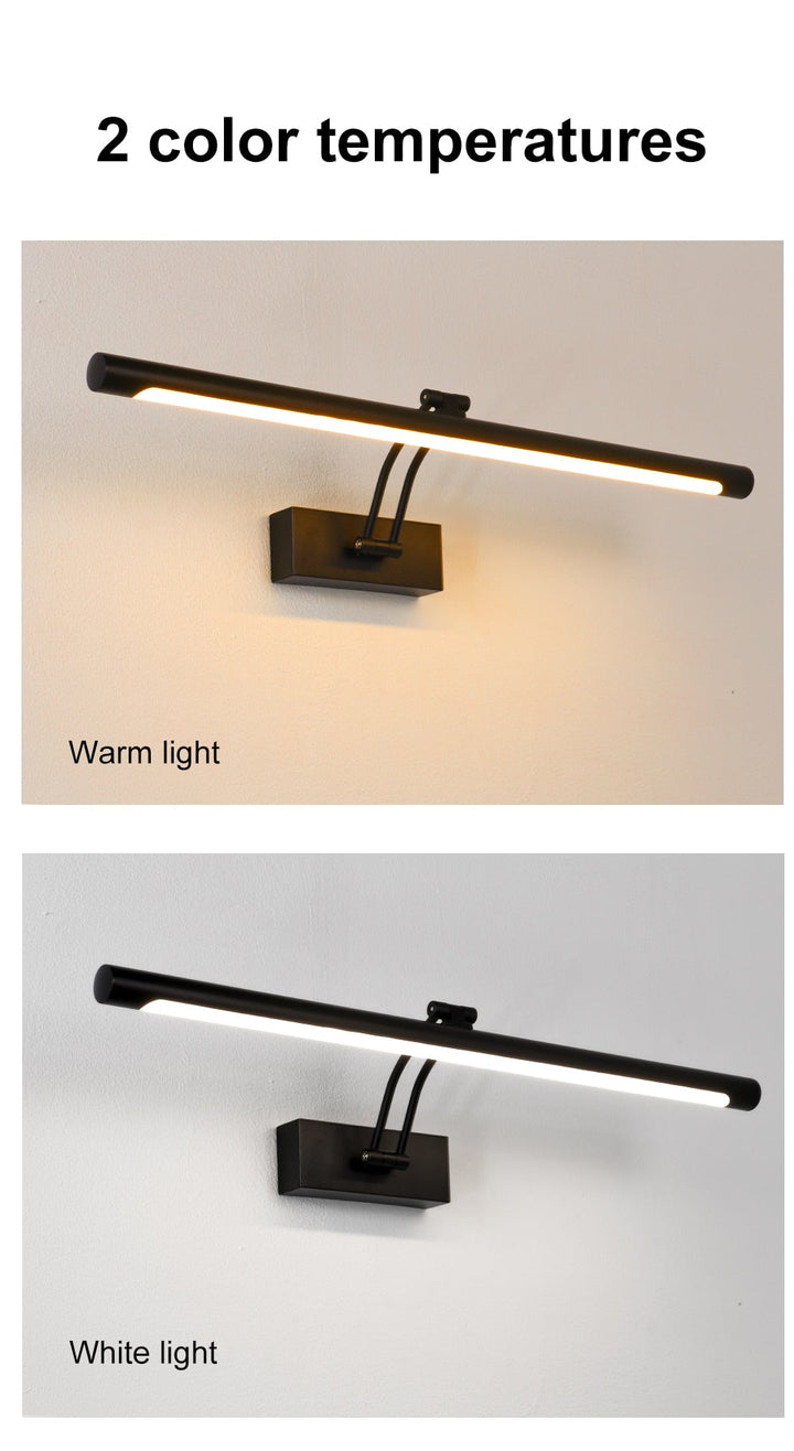 Stornfield | LED Wall Sconce 80-100cm - Modern Black/Silver Wall Lamp for Bathroom, Indoor Mounted Picture Light