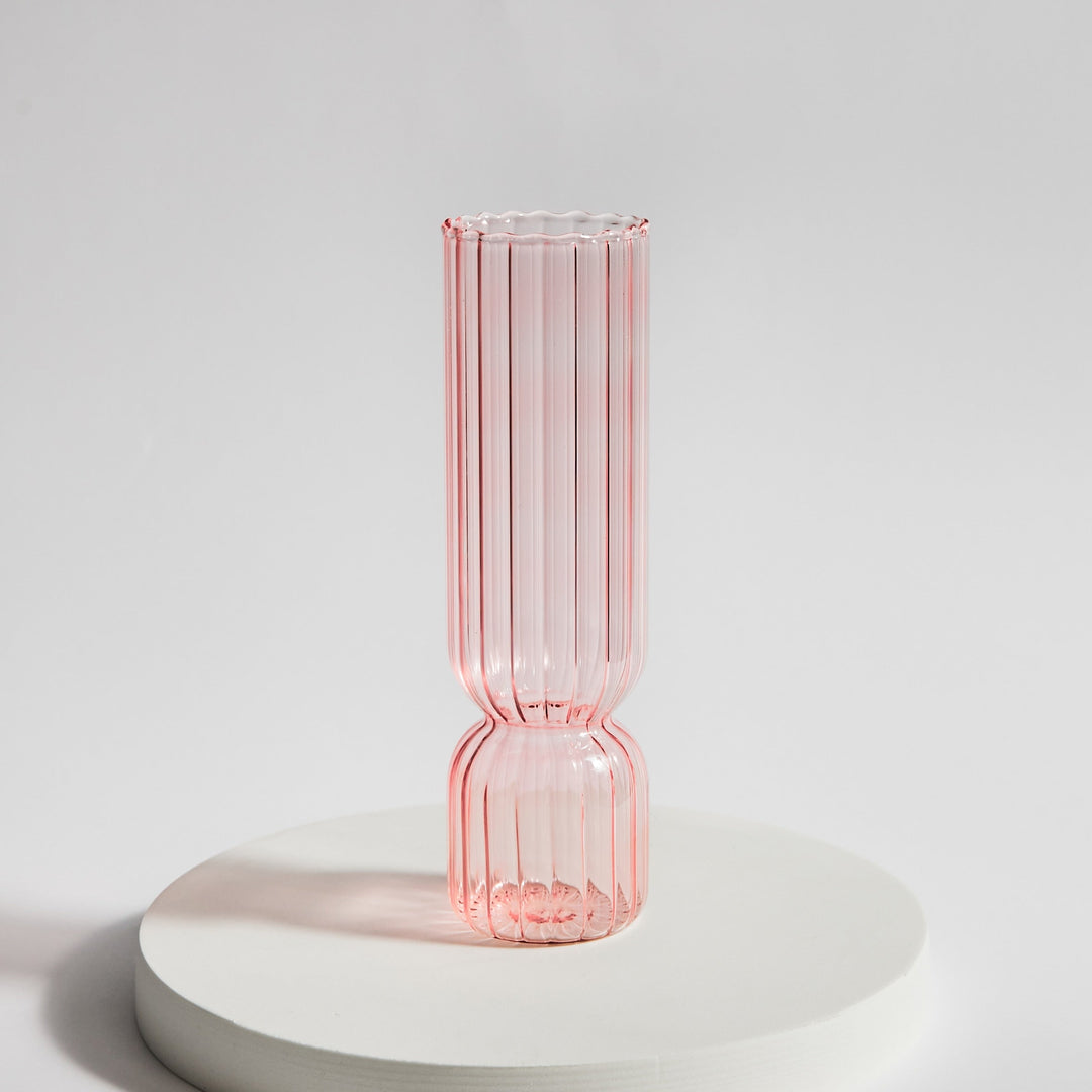 Cylindrical glass vase with scalloped rim | Stornfield