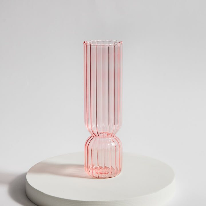 Cylindrical glass vase with scalloped rim | Stornfield