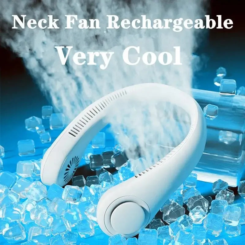 Portable Mini Neck Hanging Fan – Wearable USB Air-Cooled Fan for Summer, Outdoor Sports, Running, Travel, No Blades Design | Stornfield