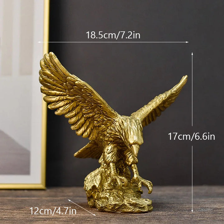 Stornfield | Resin Golden Eagle Statue Art Animal Model Collection Ornament Office Home Decor Feng Shui Simple Figurines