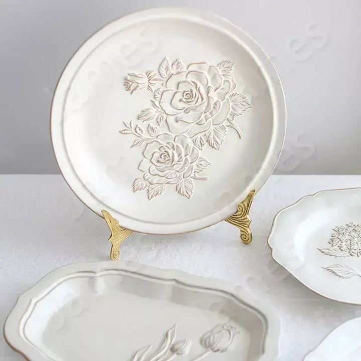 Plaques de fleurs en relief françaises