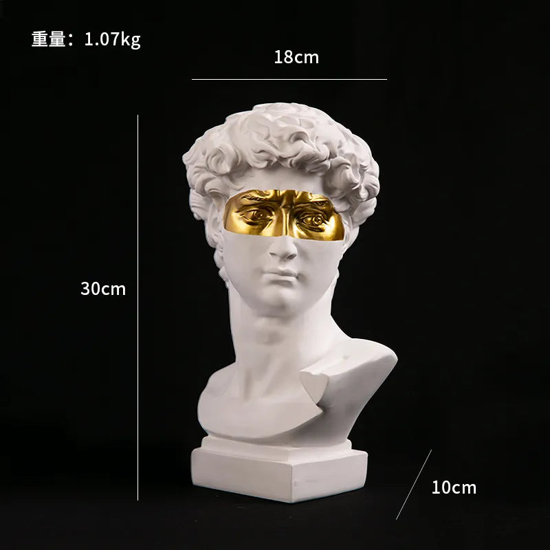 Stornfield | European Home Decor Resin David Head Statue Statues Home Decor Modern Abstract Art Sculpture Bust Art Sketch Practice