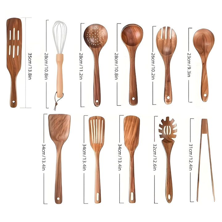 EcoWood 11-Piece Stornfield Wooden Utensil Set