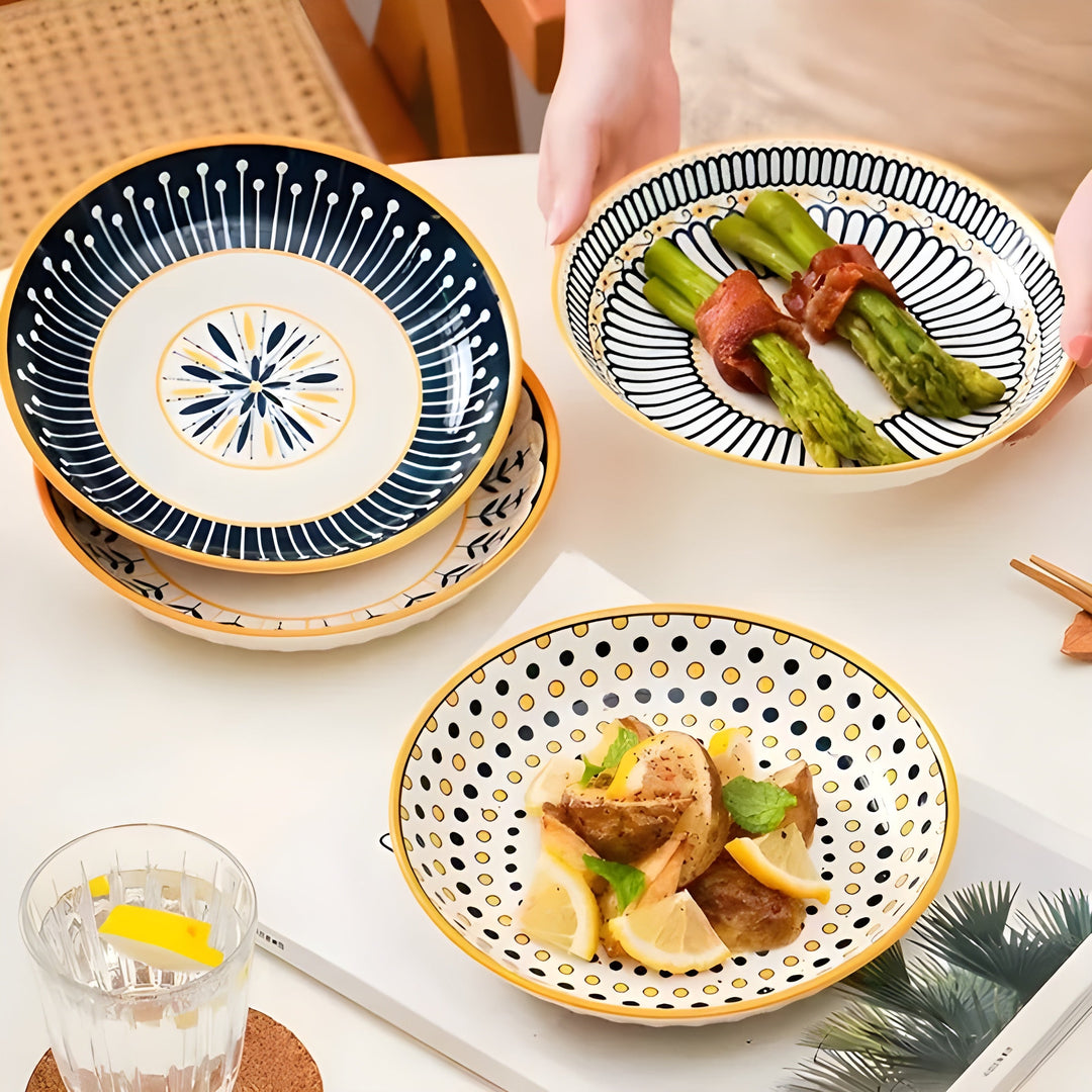 Porcelain Plate Set Hand-Painted – Elegant and Decorative | Perfect for Everyday and Special Occasions | Stornfield