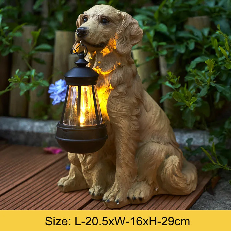 Stornfield | Solar-Powered Outdoor Resin Dog Statue Lamp