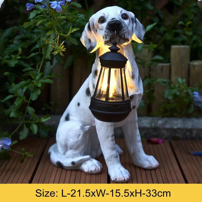 Stornfield | Solar-Powered Outdoor Resin Dog Statue Lamp