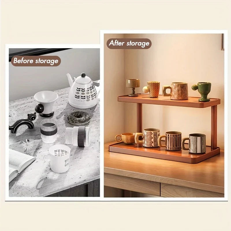 BambuCasa 2-tier wooden shelf Stornfield