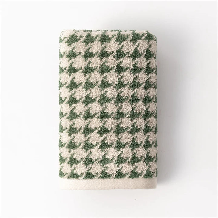 HoundLuxe Vintage Houndstooth Cotton Face Cloth Stornfield