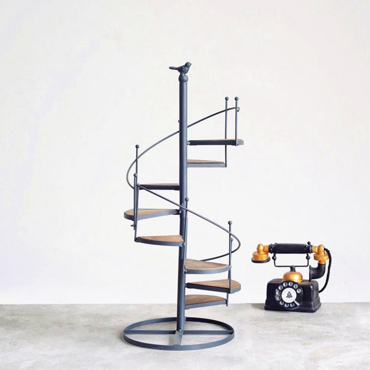 Stornfield Elegant Spiral Plant Stand for Balcony and Garden Arrangements