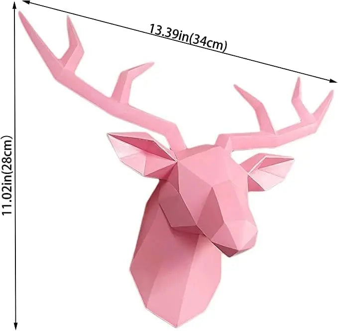 Stornfield | 3D Stag Head Sculpture, Geometric Resin Deer Head Wall Decor, Modern Home Decor, Luxury Wall Decoration