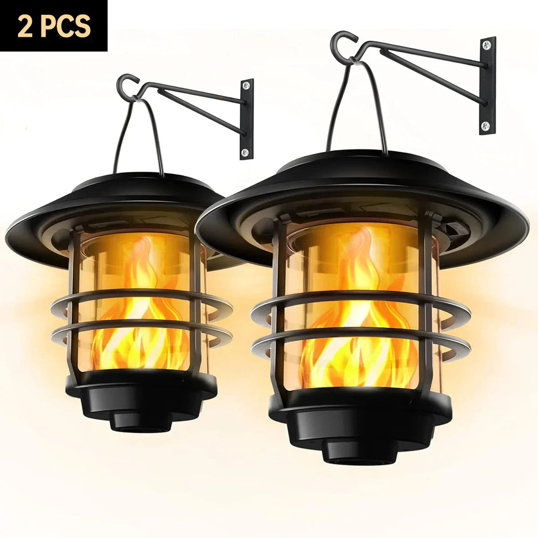 Stornfield | Solar Wireless Waterproof Flickering Flame Lantern Light | - WallLant