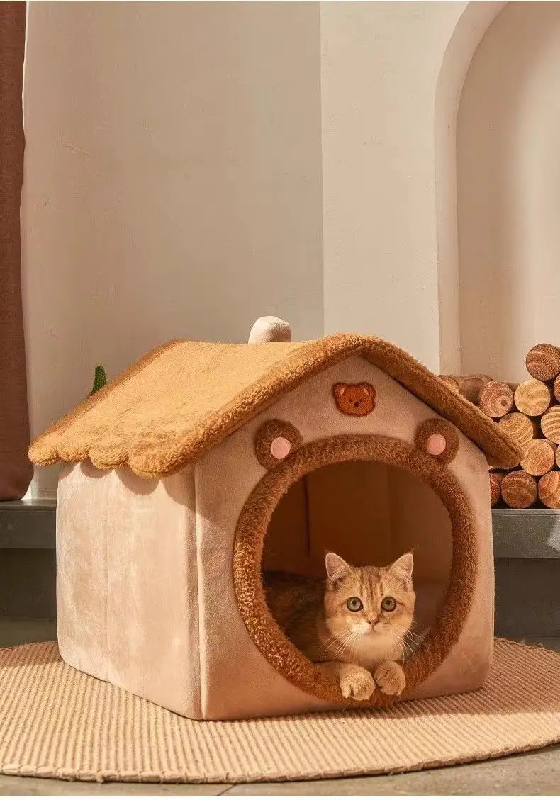 Plush Pet House with Roof & Anti-Slip Bottom Stornfield