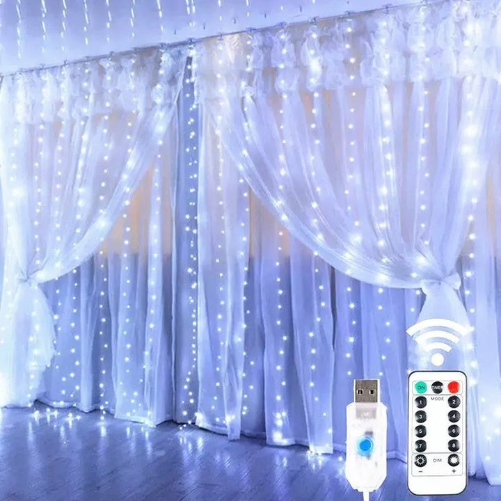 LED curtain lights – USB-controlled string lights for window and room decoration | Stornfield