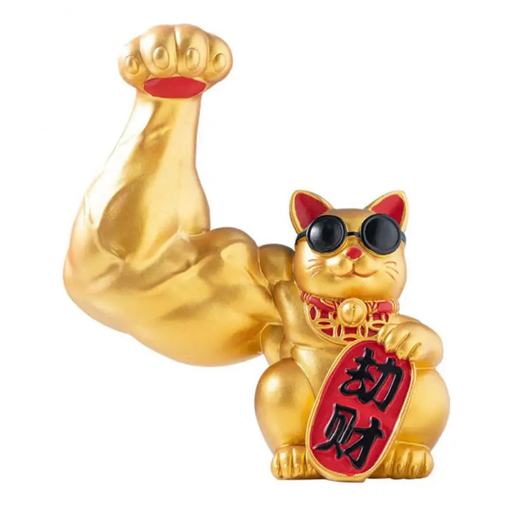 Stornfield | Large hand, happy wealth cat, golden waving hand cat, home decoration, waving welcoming cat, sculpture, statue, decor, car ornament, boutique gift