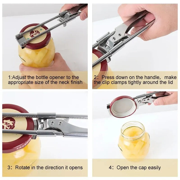 Stornfield | Adjustable Stainless Steel Bottle Opener | Non-Slip Bottle Opener | New Kitchen Utensil