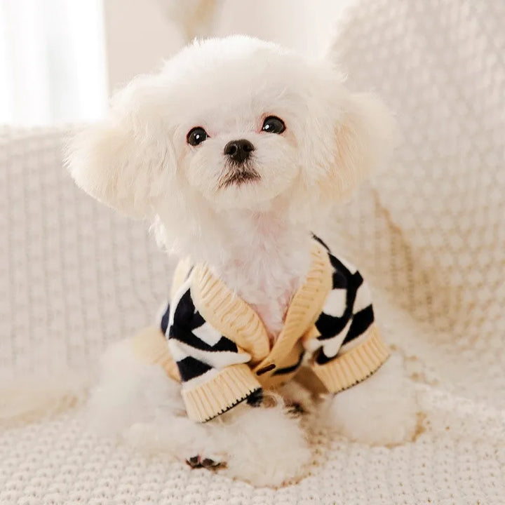 Stornfield striped knit warm dog cardigan