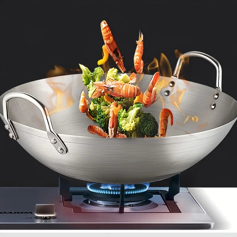 ChefMaster – Large Stainless Steel Wok with Double Handles Stornfield