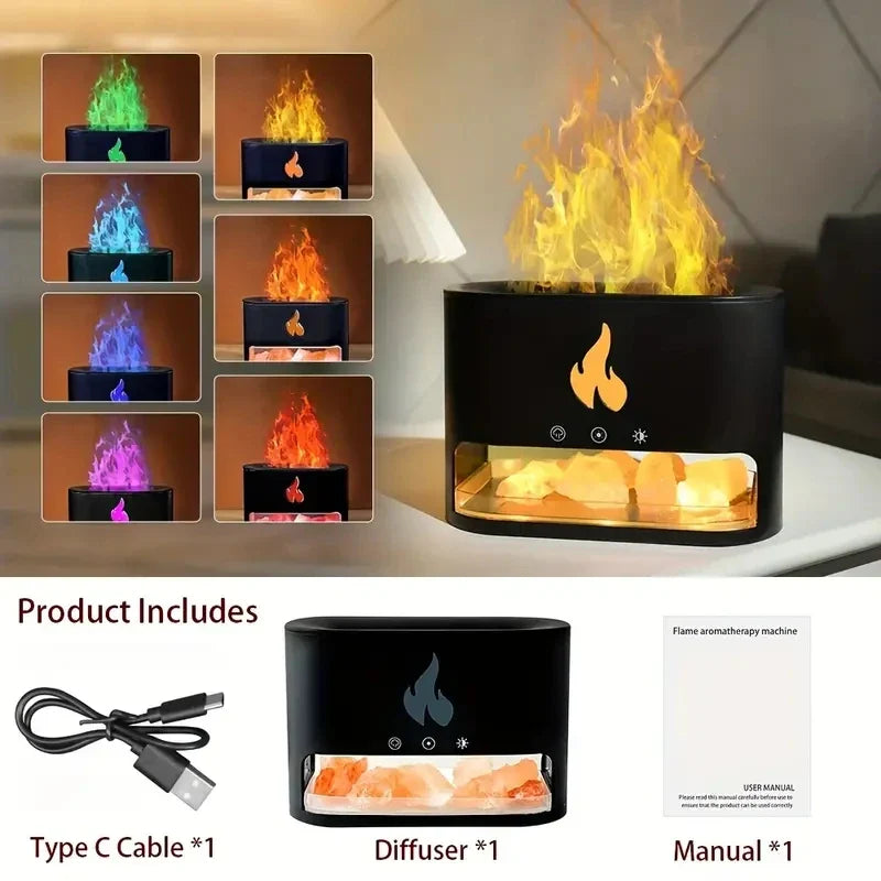 Vaporizer with crystal salt stone fire