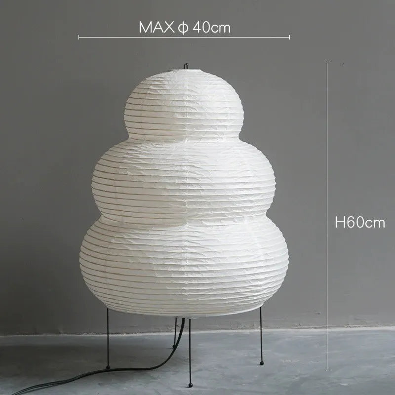Stornfield | Japanese Wabi-Sabi Tripod Floor Lamp Bedroom Bedside Living Room Dining Room Office Decor Loft White Rice Paper Table Lamp Desk Lamp