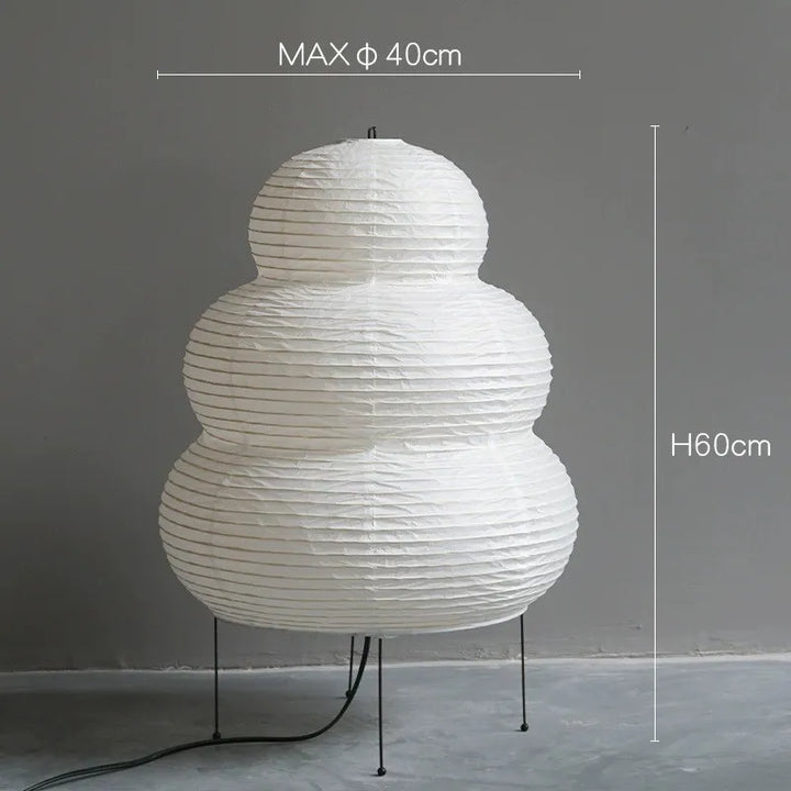 Stornfield | Japanese Wabi-Sabi Tripod Floor Lamp Bedroom Bedside Living Room Dining Room Office Decor Loft White Rice Paper Table Lamp Desk Lamp