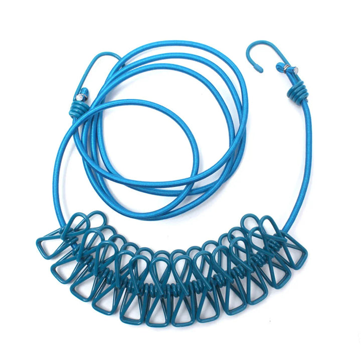 Windproof Non-Slip Elastic Multi-Clip Travel Clothesline | Stornfield