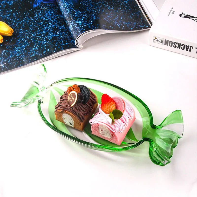 Candy-shaped glass snack plate | Stornfield