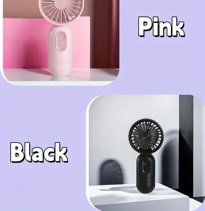 Mini Handheld USB Fan – 3-Speed Strong Wind Portable Desk Fan, Rechargeable for Students, Office, Outdoor, Travel, and Camping | Stornfield